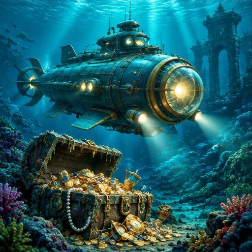 Expediția submarină — ilustrație